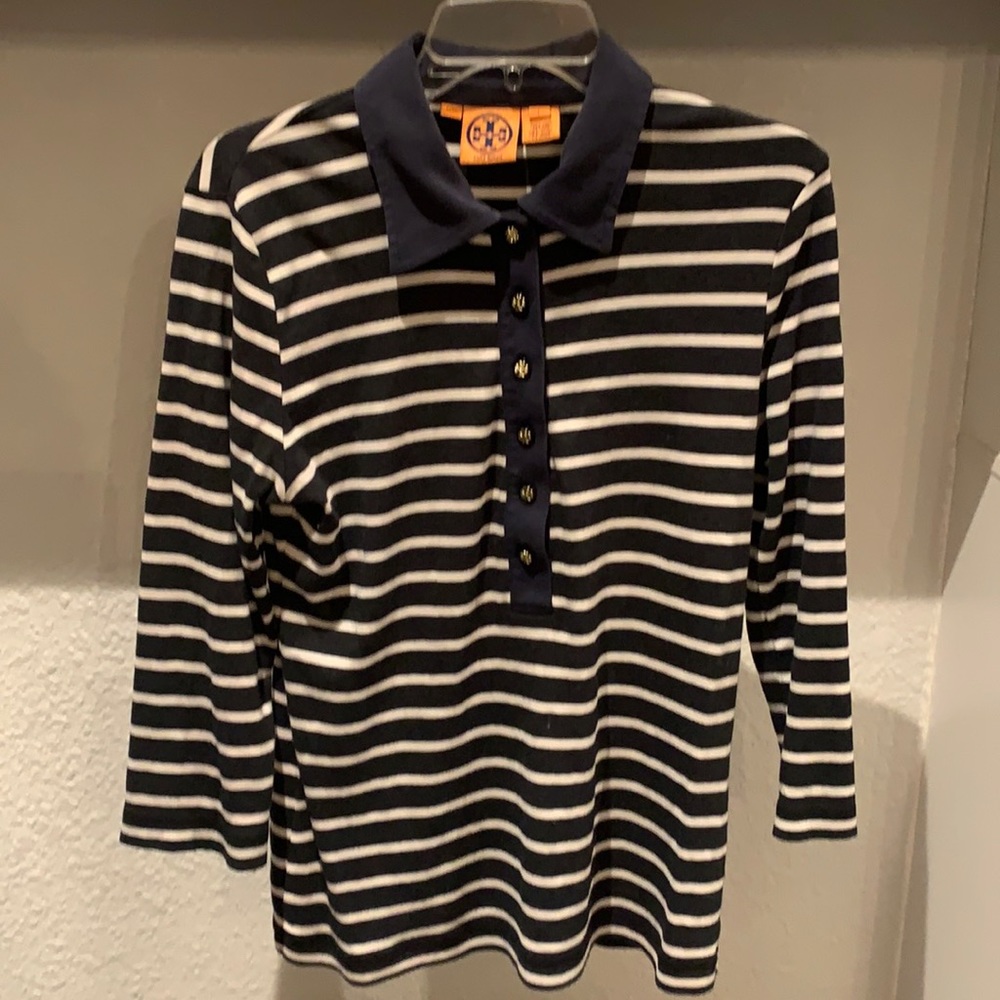 Tory Burch grey/navy polo large